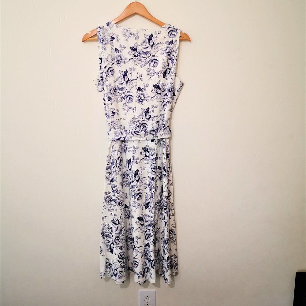 Anne Klein Linen Blend Floral Dress Size 10 - Picture 2 of 5